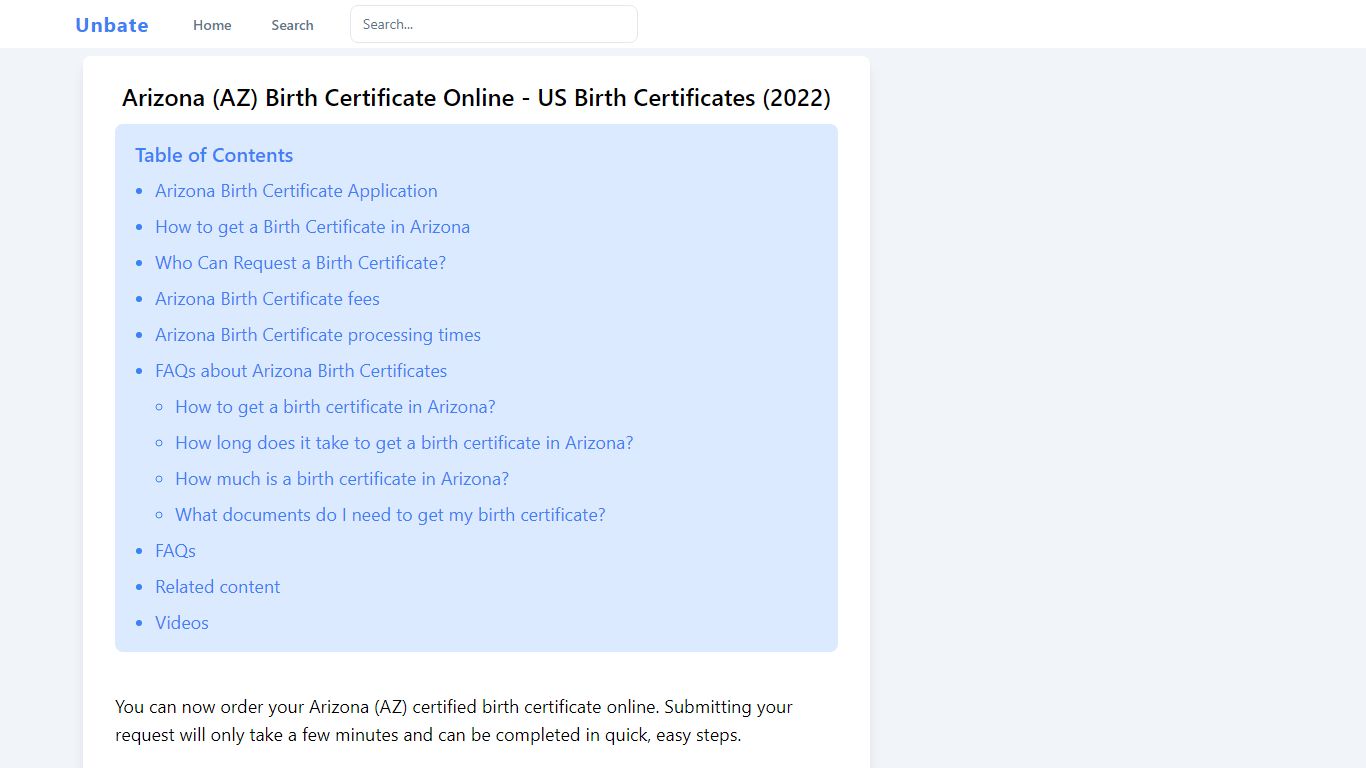 Arizona (AZ) Birth Certificate Online - US Birth Certificates (2022)